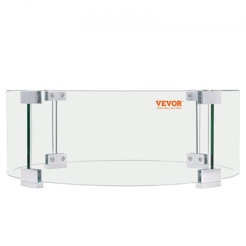 Fire Pit Wind Guard, 26 x 26 x 6 Inch Glass Flame Guard, Round Glass Shield, 1/4-Inch Thick Fire Table, Clear Tempered Glass Flame Guard, Aluminum Alloy Feet for Propane, Gas, Outdoor
