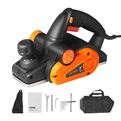 Bostome corded electric hand planer with adjustable depth control and integrated dust collection bag.