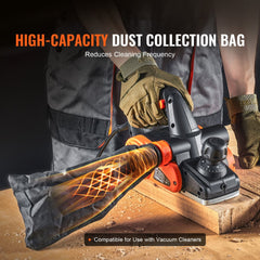 Bostome corded electric hand planer with adjustable depth control and integrated dust collection bag.
