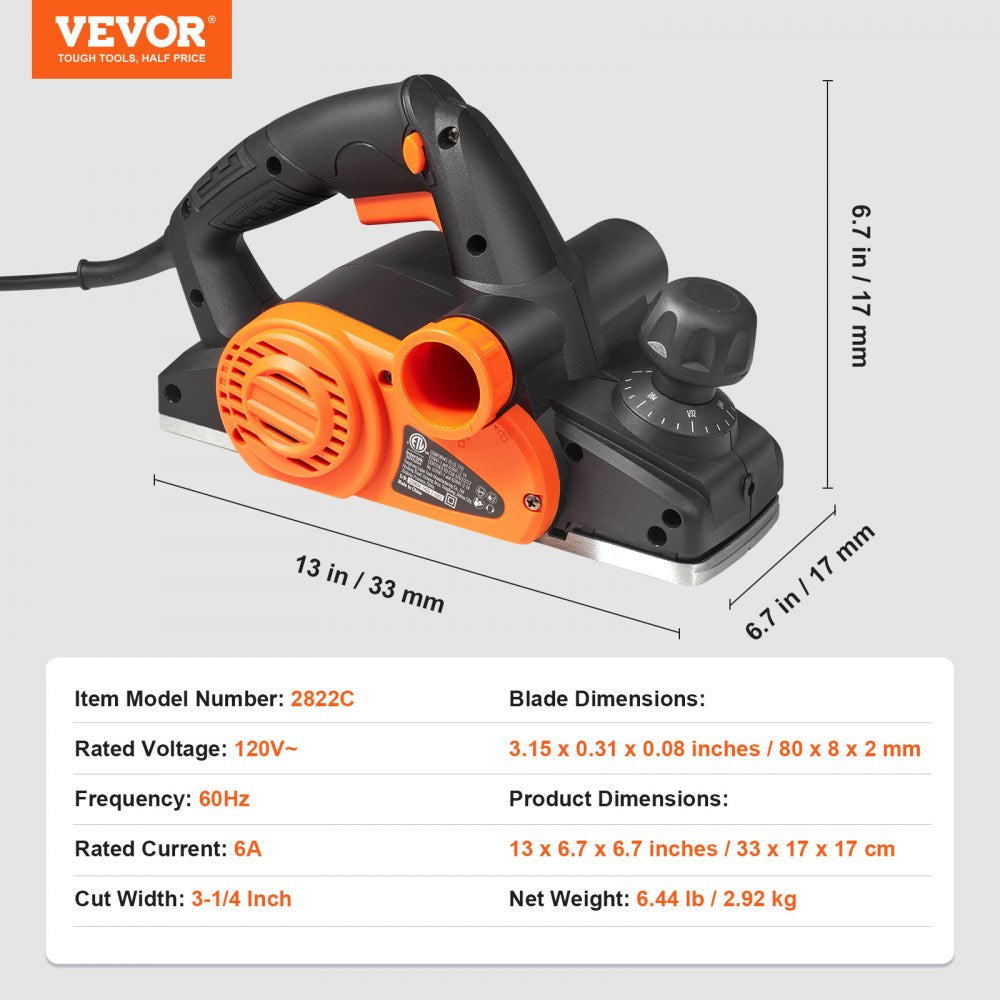 Bostome corded electric hand planer with adjustable depth control and integrated dust collection bag.