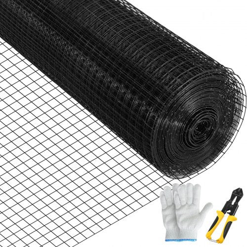 Welded Wire Fence Vinyl Coated Chicken Rabbit Mesh 1"x1" 16 Gauge 24"x50`