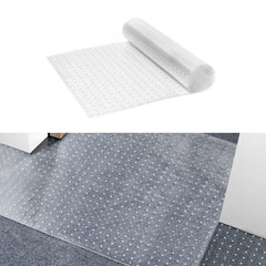 Transparent PVC carpet protector mat, 24x72 inches, with textured studs for doorways.