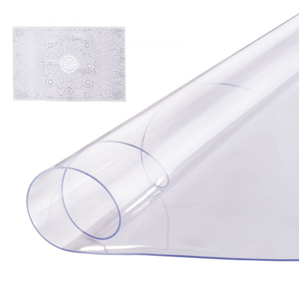 PVC Table Protector 42 Inch Round Clear Plastic Desk Protector 2.0mm Thick