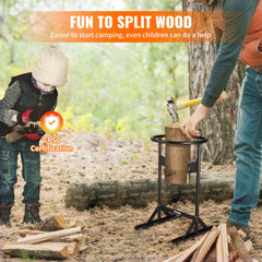 Firewood Kindling Splitter, 9``x17`` XL Wood Splitter, Unique V-Shaped Finger-Safety Blade, Manual Log Splitter for Wood Splitting, Heavy Duty Strong Steel Structure & Stability, Log Splitter