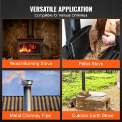 Chimney Cap, 6 inch, 304 Stainless Steel Round Roof Rain Cap, 11.81-inch Increased Caps, All Weather & Reinforced Screws & Easy Installation, for Perfect Insulation Vent Cover Outside, Silver