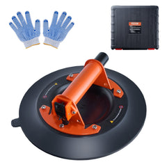 Glass Suction Cup, 10" 990 lbs Load Capacity, Vacuum Suction Cup with Steel Handle & Carry Box, Heavy Duty Industrial Suction Cup Lifter Tool for Glass, Granite, Tile, Metal, Wood Panel Lifting