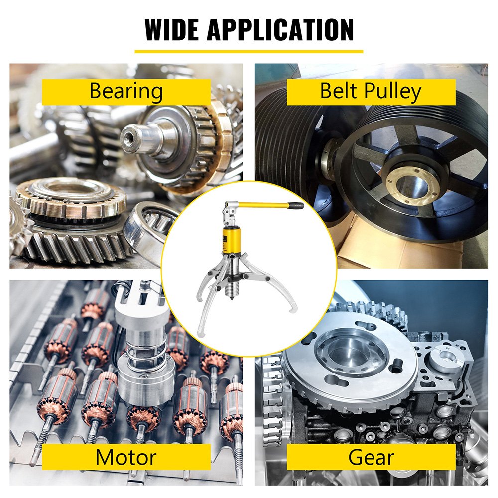 Hydraulic Gear Puller, 15 Ton Max. Capacity Hydraulic Puller, 2 or 3 Jaws Bearing Hub Separator, 3.9"- 11.8" Hydraulic Puller Separator Tool for Pulling Hubs, Flanges, Gears, Bearings