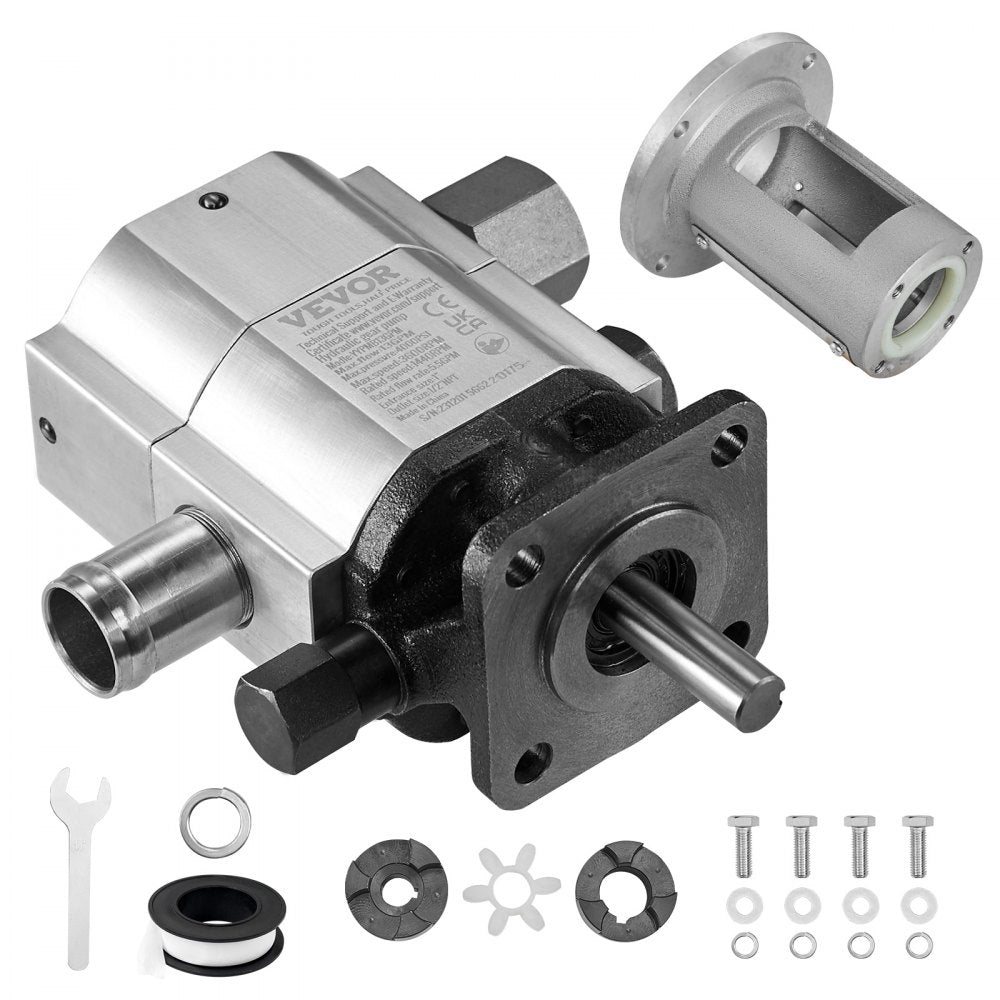 Hydraulic Wood Log Splitter Pump Kit, 13 GPM, 2 Stage 4000 PSI Aluminum Hydraulic Gear Pump, with Coupling Installation Base 1/2`` NPT Outlet 3600 RPM, for Small Engine Mounting Log Splitter