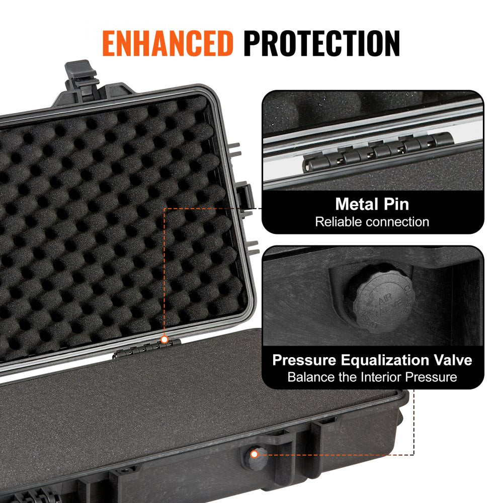Tactical Range Case, Outdoor Tactical Hard Case with 3 Layers Fully-protective Foams, 50 inch lockable Hard Tactical Range Case with Wheels, IP67 Waterproof & Crushproof