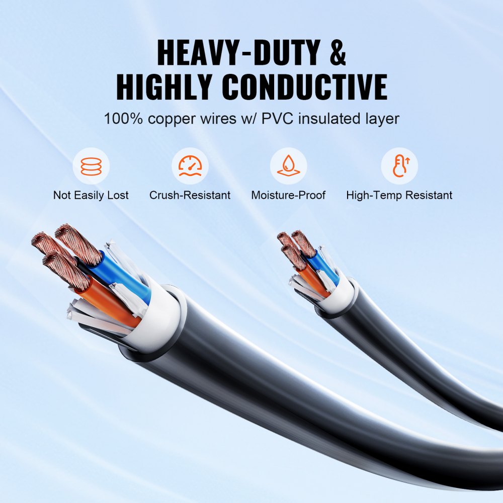 50ft RV Extension Cord Power Cord 30Amp NEMA TT-30R/NEMA TT-30P ETL Listed