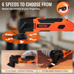 Bostome 2.5A corded oscillating multi-tool with 6-speed settings and built-in LED light.