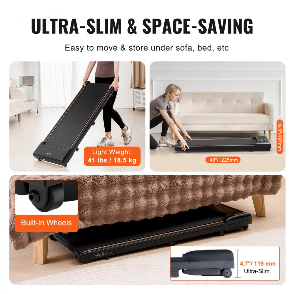 Walking Pad Under Desk Treadmill for Home Office Working Walking Jogging