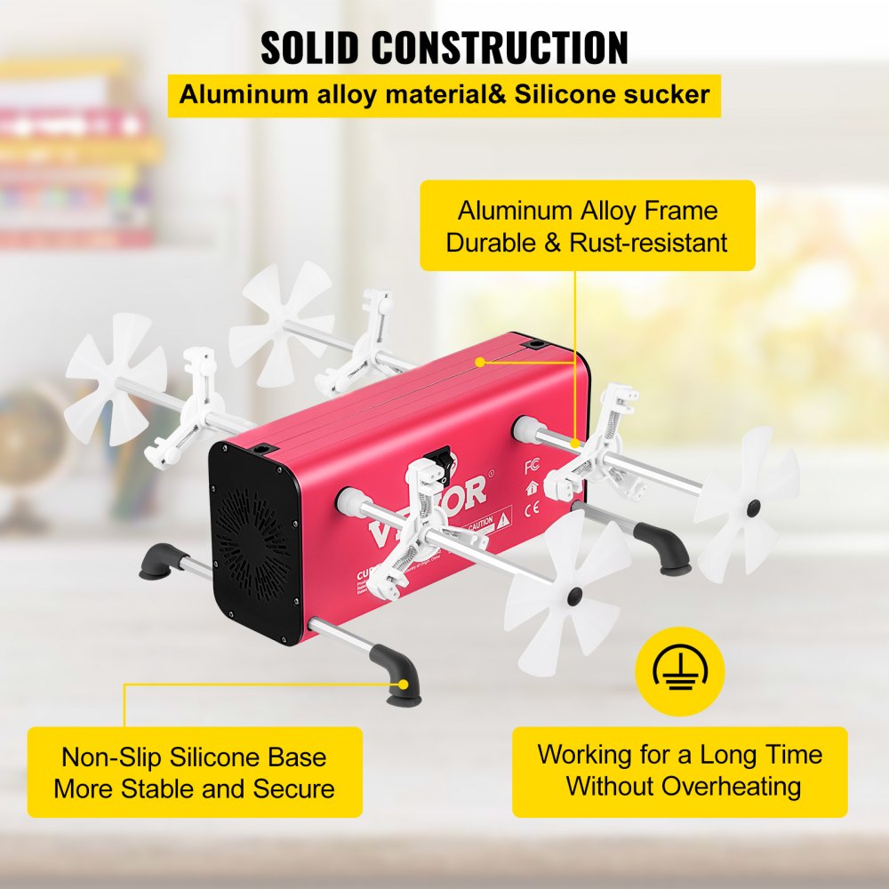 Bostome 4-arm cup turner machine in red with adjustable silicone holders and independent switches.