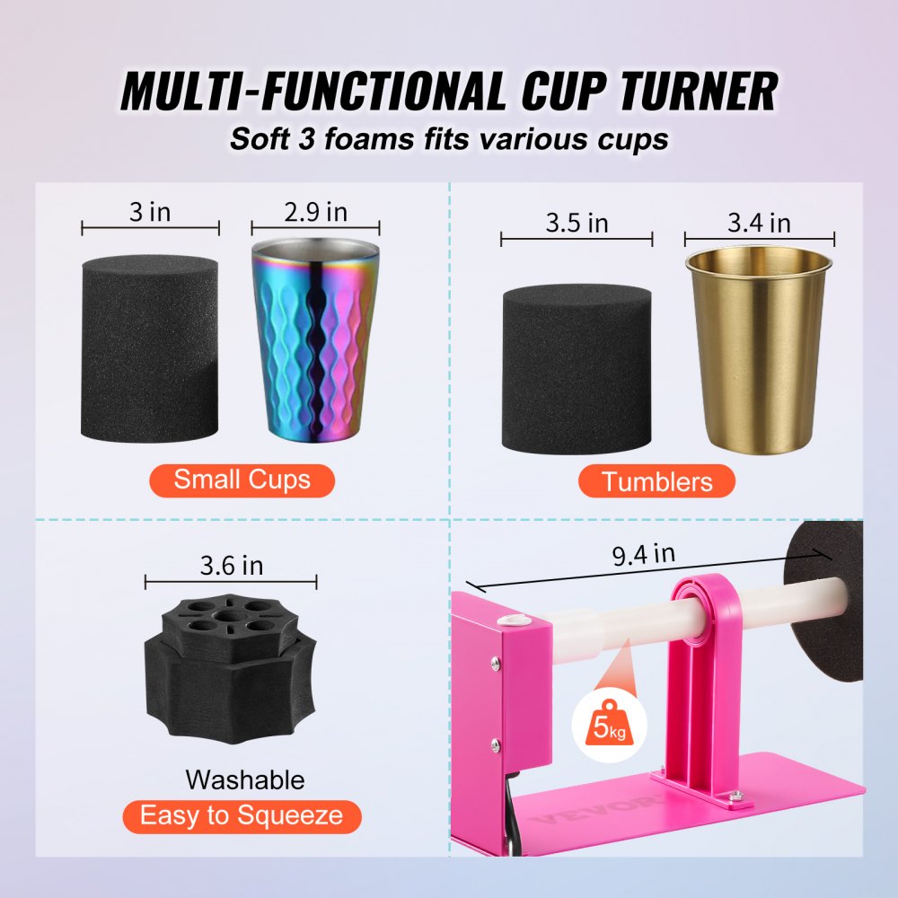Bostome Cup Turner with adjustable foams, glitter powders, and epoxy resin kit for crafting.