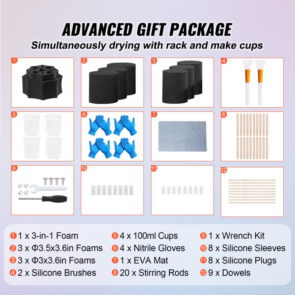 Bostome 6 Cup Turner with six arms and adjustable foams for various tumbler sizes.