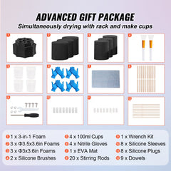 Bostome 6 Cup Turner with six arms and adjustable foams for various tumbler sizes.