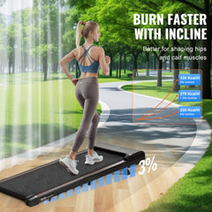 Walking Pad Under Desk Incline Treadmill for Home Office Working Jogging
