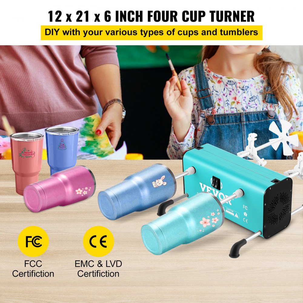 Bostome 4-arm cup turner machine in green with adjustable speeds and silicone cup holders.
