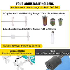 Green Bostome 4-Arm Cup Turner Machine with adjustable speeds and silicone cup holders.