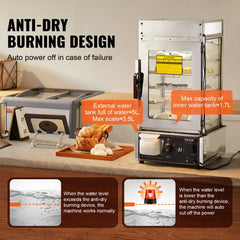 Commercial Food Warmer Display 5-Tier Food Steamer Buns Warmer Electric