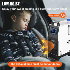 Diesel Air Heater All In one, One Air Outlet, 8KW Diesel Heater 12V, Fast Heating, Diesel Parking Heater with Red LCD Switch, Remote Control For Car, RV Truck, Boat, Campervans and Caravans