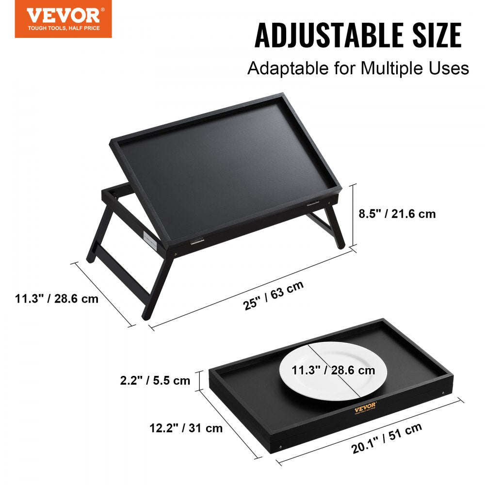 Bed Tray Table with Foldable Legs, Bamboo Breakfast Tray for Sofa, Bed, Eating, Snacking, and Working, Adjustable Tabletop Slope Serving Laptop Desk Tray, Portable Food Snack Platter, 20"x12.2"
