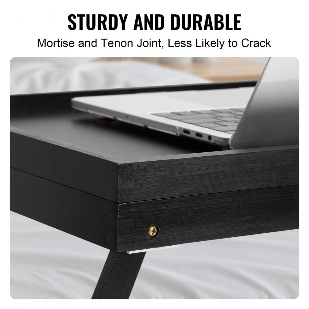 Bed Tray Table with Foldable Legs, Bamboo Breakfast Tray for Sofa, Bed, Eating, Snacking, and Working, Adjustable Tabletop Slope Serving Laptop Desk Tray, Portable Food Snack Platter, 20"x12.2"