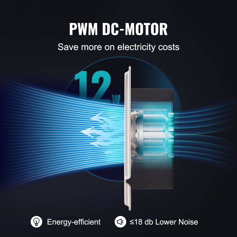 Quiet 6x12 register booster fan with PWM DC motor, remote, thermostat, and low noise.