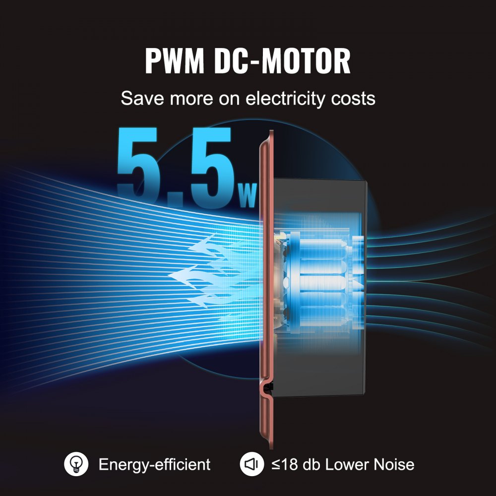 Slim quiet register booster fan for 4x10 vents with remote, thermostat, and LCD controller.