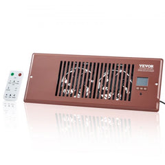 Register Booster Fan, Quiet Vent Booster Fan Fits 4” x 12” Register Holes, with Remote Control and Thermostat Control, Adjustable Speed for Heating Cooling Smart Vent, Brown