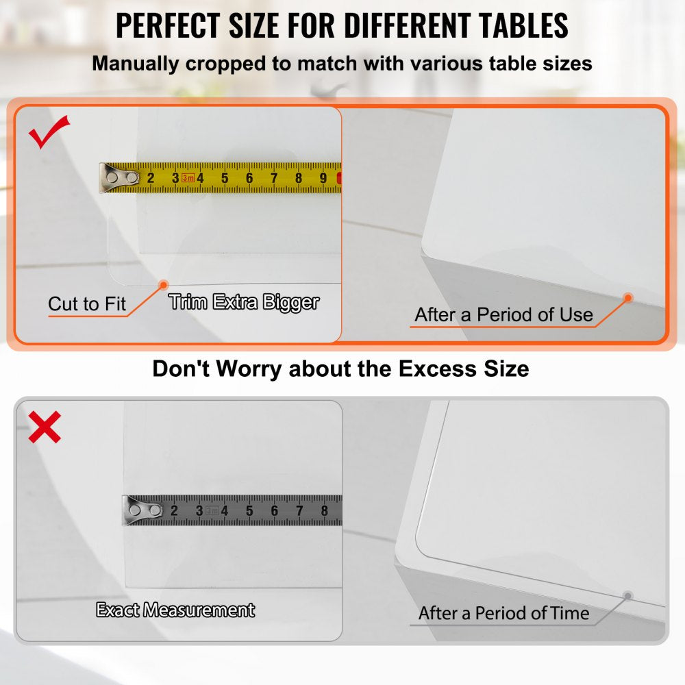 80 x 42 Inch Clear Table Cover Protector, 2mm Thick Clear Desk Protector Table Pads, Plastic Tablecloth Table Protector for Dining Room Table
