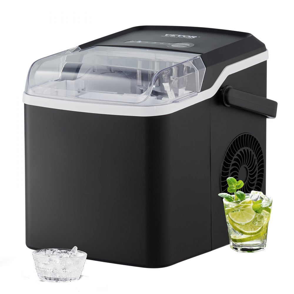 Countertop Ice Maker, 9 Cubes Ready in 7 Mins, 26lbs in 24Hrs, Self-Cleaning Portable Ice Maker with Ice Scoop and Basket, Ice Machine with 2 Sizes Bullet Ice for Home Kitchen Office Bar Party