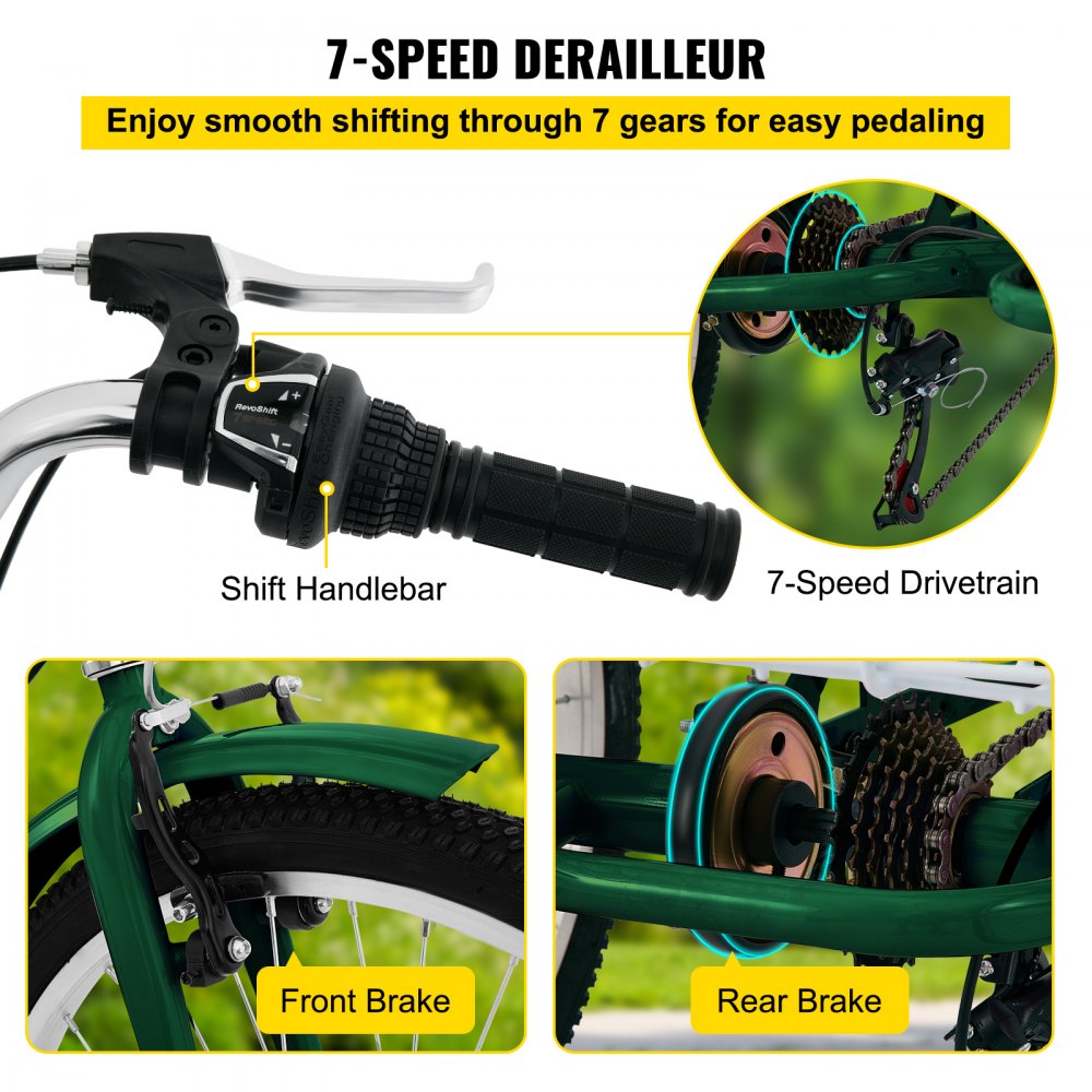 Tricycle Adult 24’’ Wheels Adult Tricycle 7-Speed 3 Wheel Bikes For Adults Three Wheel Bike For Adults Adult Trike Adult Folding Tricycle Foldable Adult Tricycle 3 Wheel Bike Trike For Adults