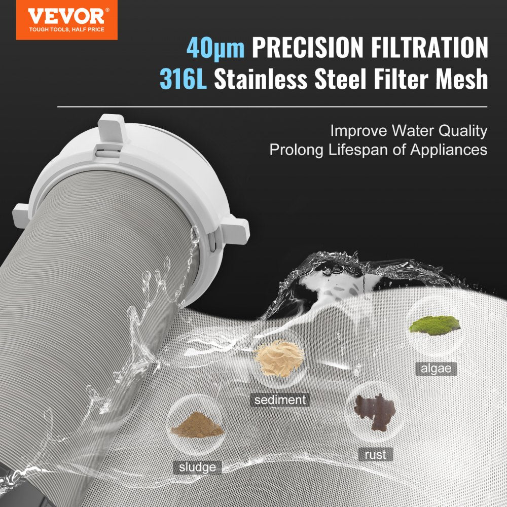 Spin Down Filter, 40 Micron Whole House Sediment Filter for Well Water, 3/4" MNPT, 4 T/H High Flow Rate, for Whole House Water Filtration Systems, Well Water Sediment Filter