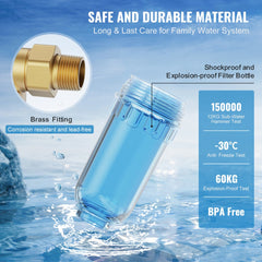 Spin Down Filter, 40 Micron Whole House Sediment Filter for Well Water, 3/4" MNPT, 4 T/H High Flow Rate, for Whole House Water Filtration Systems, Well Water Sediment Filter
