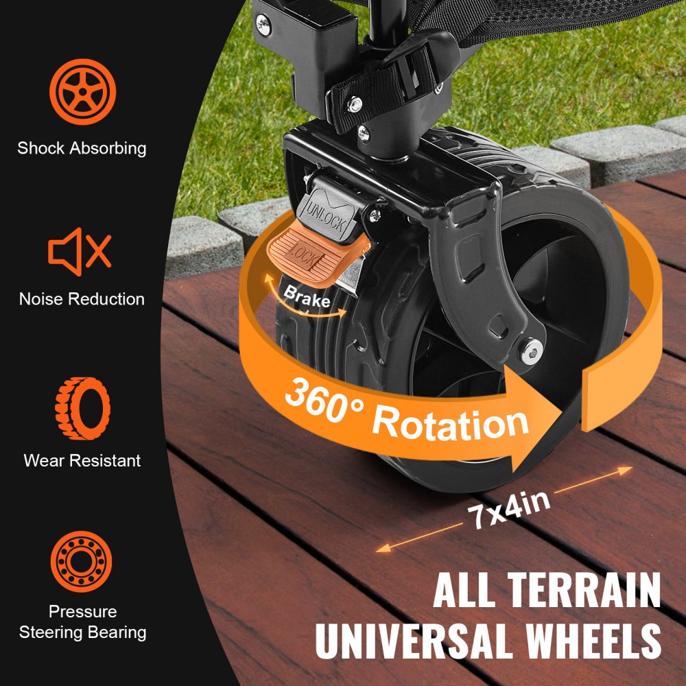 Foldable Double Decker Wagon, 400L Collapsible Wagon Cart with All-Terrain Wheels, Heavy Duty Folding Wagon Cart 450 lbs Weight Capacity for Camping, Shopping, Garden, 52" Extra Long Extender