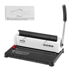 Coil Spiral Binding Machine, Manual Book Maker 34-Holes Binding 120 Sheets, Adjustable Side Margin, for Letter Size, A4, A5