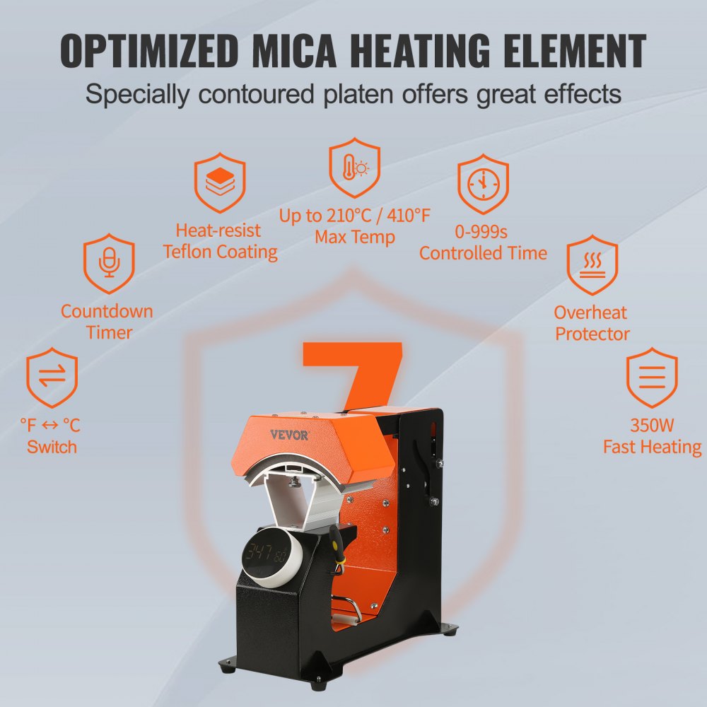 3-in-1 Auto Hat Heat Press with 3pcs Interchangeable Platens(6.6" x 2.7", 6.6" x 3.8", 6.1" x 3"), Automatic Release&Press Knob-Style Digital Control Panel, Heat Transfer Printing for Caps