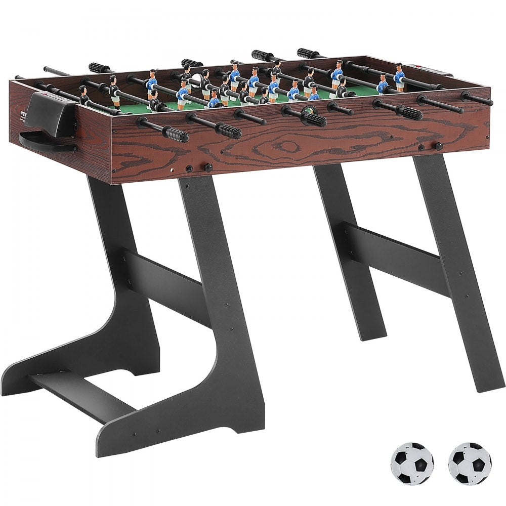 Folding Foosball Table, 42 inch Standard Size Foosball Table, Indoor Full Size Foosball Table for Home, Family, and Game Room, Soccer with Foosball Table Set, Includes 2 Balls