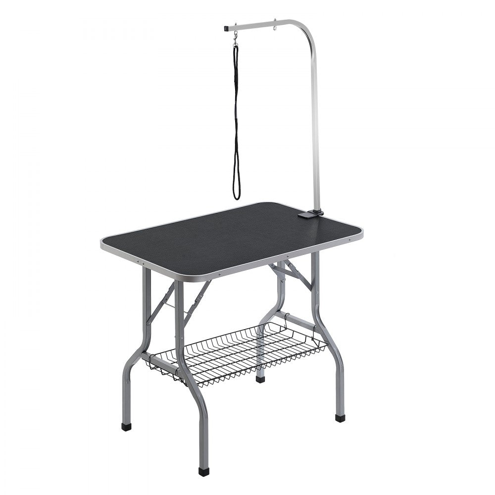 Pet Grooming Table Arm with Clamp, 36``x24`` Dog Grooming Station, Foldable Pets Grooming Stand for Medium and Small Dogs, Free No Sit Haunch Holder with Grooming Loop, Bearing 330lbs