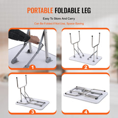 Foldable pet grooming table with dual arms, clamps, and a waterproof blue tabletop.