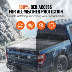 Tri-Fold Truck Bed Tonneau Cover, Compatible with 2009-2024 Ram 1500 (19-24 Classic/New Body), Fleetside 5.7` (67.4") Bed Without Rambox, Fit 5.7` x 5.5` Inside Bed, 400 lbs Load Capacity, Black
