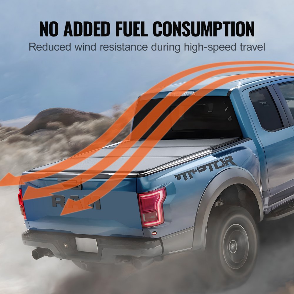 Tri-Fold Truck Bed Tonneau Cover, Compatible with 2015-2024 Ford F-150, 6.5` (79") Bed, Only Fit 6.5` x 5.4` (79" x 65.2") Inside Bed, 400 lbs Load Capacity, LED Light, Quick Folding, Black