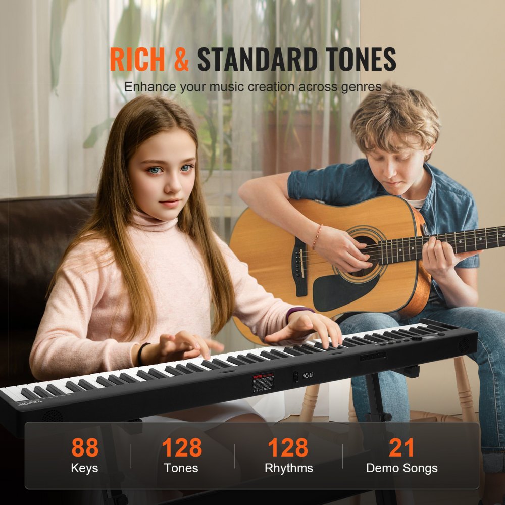 88 Key Folding Keyboard Piano Portable Foldable Bluetooth MIDI with Stand