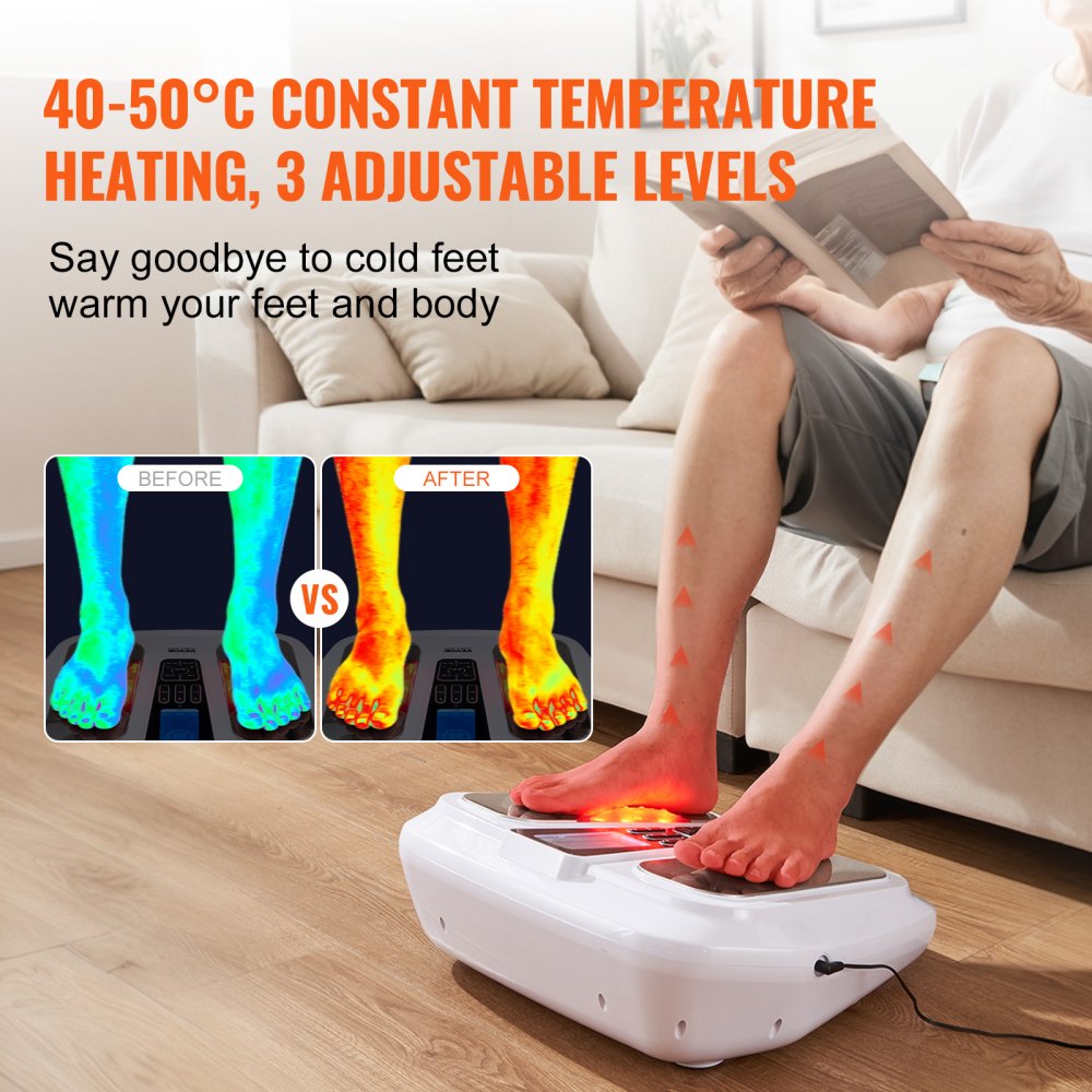 Foot Circulation Stimulator with Heat EMS & TENS Foot Neuropathy Massager