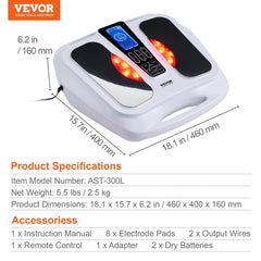 Foot Circulation Stimulator with Heat EMS & TENS Foot Neuropathy Massager