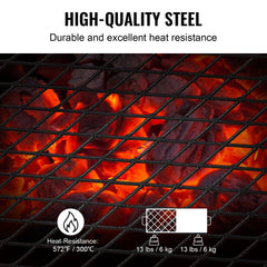 Folding Campfire Grill, Heavy Duty Steel Mesh Grate, 22.4" Portable Camping Grates Over Fire Pit, Camp Fire Cooking Equipment with Legs Carrying Bag, Grilling Rack for Outdoor Open Flame Cooking