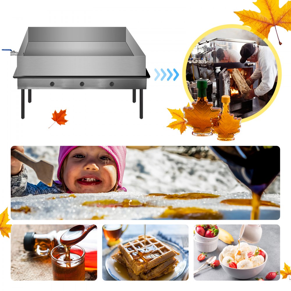 Maple Syrup Evaporator Pan 36x24x6 Inch Stainless Steel Maple Syrup Boiling Pan for Boiling Syrup