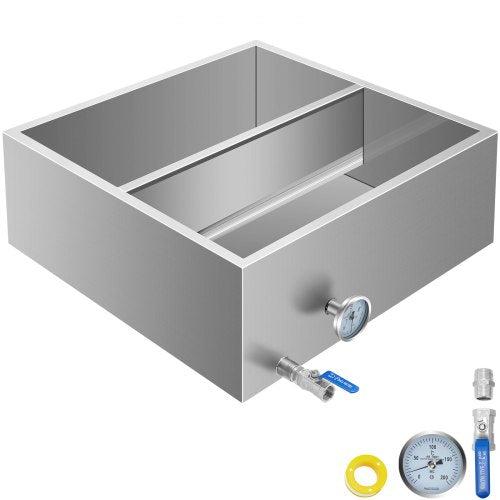 2`x2` Flow Divided Maple Syrup Pan w/Valve, Therm, Plugs. Evaporator