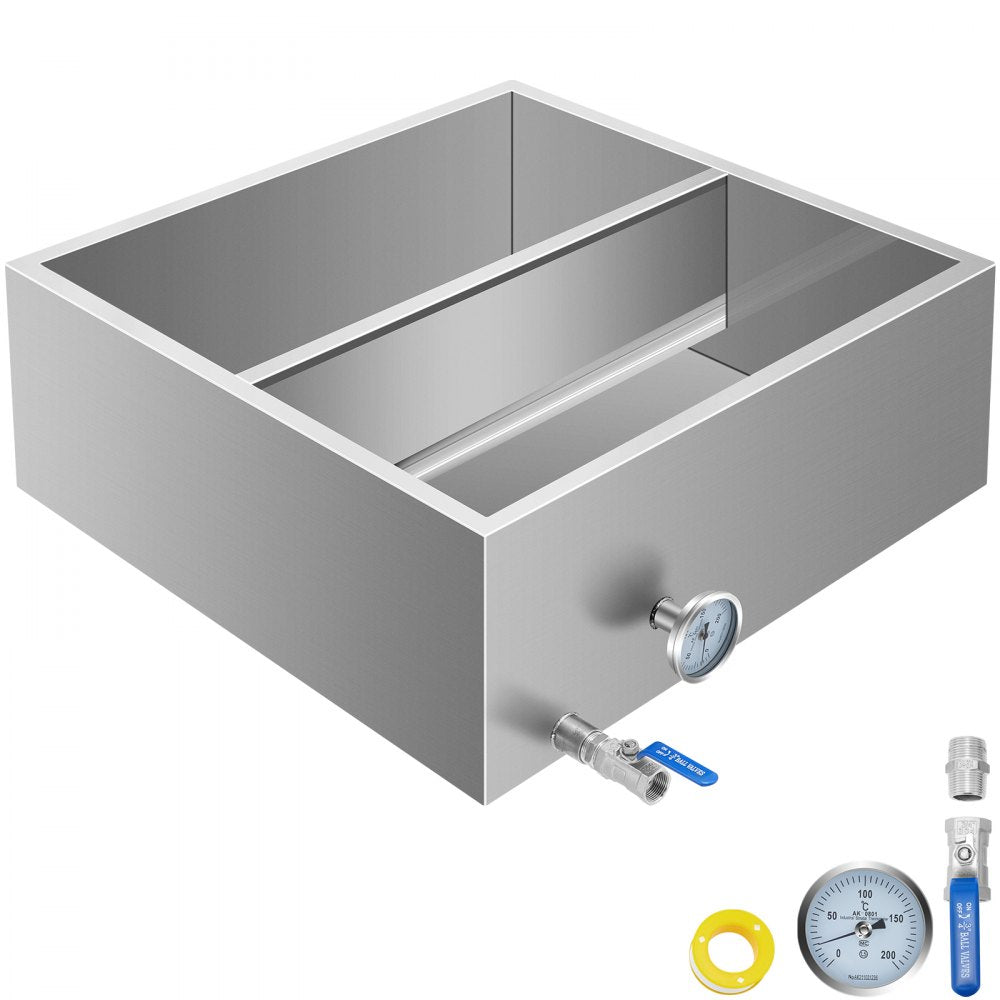 2`x2` Flow Divided Maple Syrup Pan w/Valve, Therm, Plugs. Evaporator